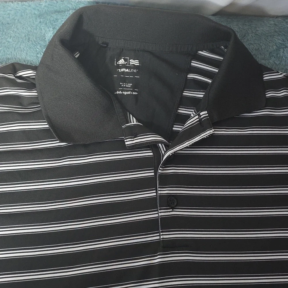 Addiads Golf Black And White Polo Shirt